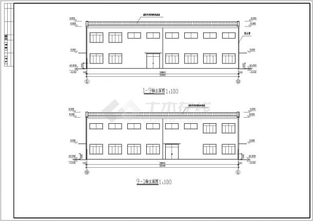 厂房设计_某工业区大型单层厂房建筑详细设计方案施工CAD图纸-图二
