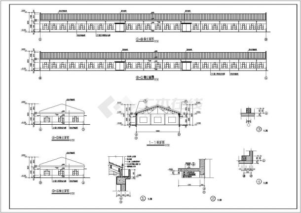 厂房设计_某单层排架厂房建筑详细设计方案施工CAD图纸-图二