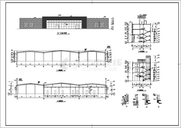 某地区大型钢结构车间建筑详细设计方案施工CAD图纸-图一