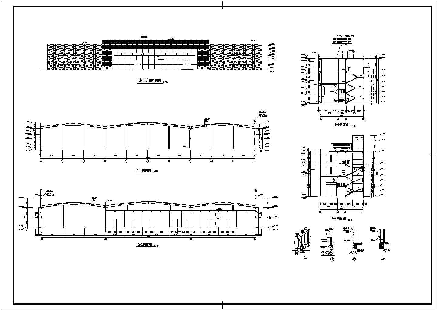 某地区大型钢结构车间建筑详细设计方案施工CAD图纸