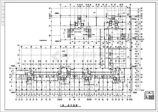 居住区商住楼建筑施工CAD参考图-图二