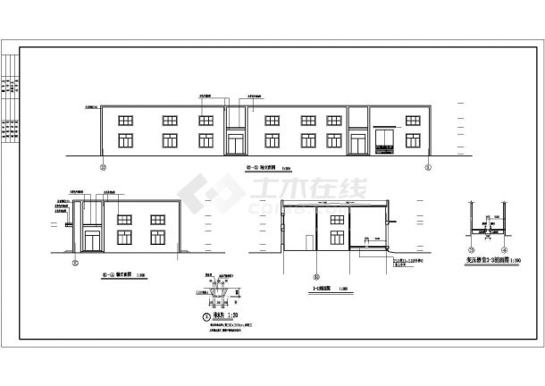 某地区换热站建筑详细设计方案施工CAD图纸-图二