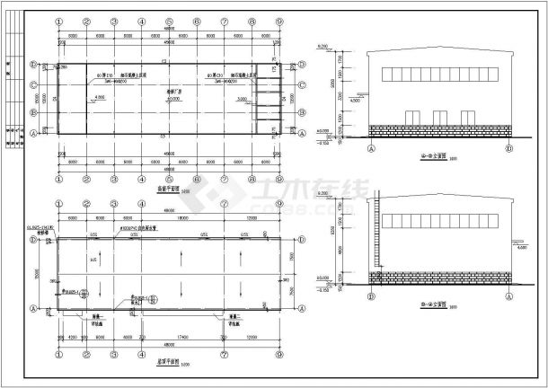 厂房设计_某地区金堆厂房建筑详细设计方案施工CAD图纸-图一