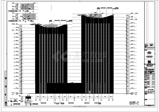 某高层剪力墙结构商业楼设计cad全套建筑施工图（含结构设计，含给排水设计）-图二
