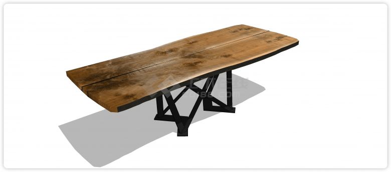 黑色桌腿做旧桌面办公室家具桌椅su模型-图二