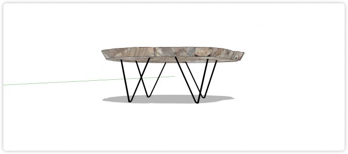 完整树桩桌面办公室家具桌椅su模型_图1