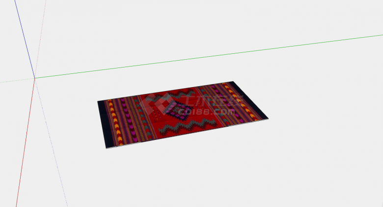 中式民族风古布艺地毯su模型设计-图二