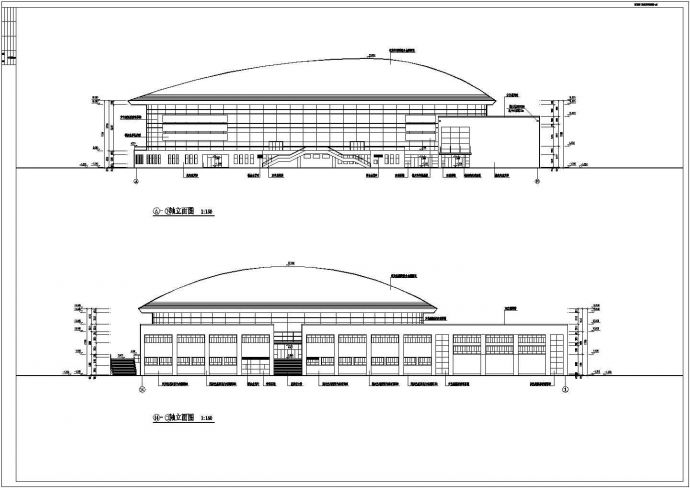 体育馆设计_某地区大学体育馆建筑设计施工CAD图纸_图1