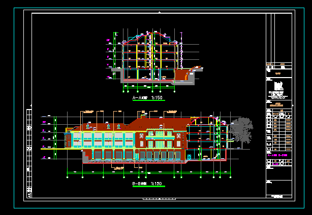某地上三层框架结构宾馆大楼设计cad全套建筑施工图（含设计说明，含结构设计，含暖通设计，含电气设计）_图1
