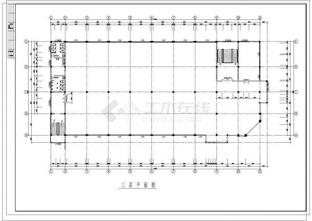 2677.9平米三层框架结构办公楼毕业设计（含建筑结构施工图、平面图、进度图、网络图）-图二