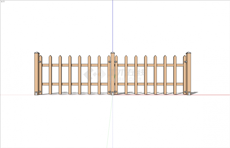 现代简约木质拼接栏杆su模型-图一