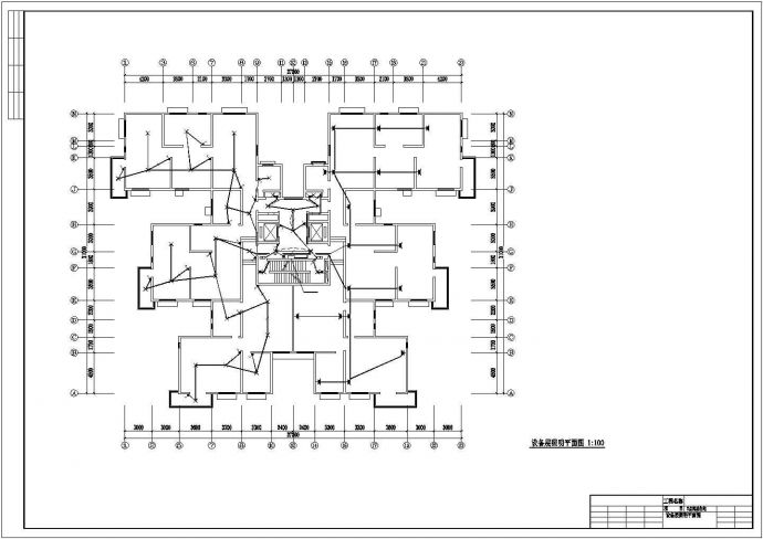 三十层住宅电气剖面CAD参考图_图1