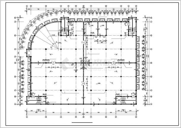 青岛市某商场建筑设计施工CAD布置图-图一