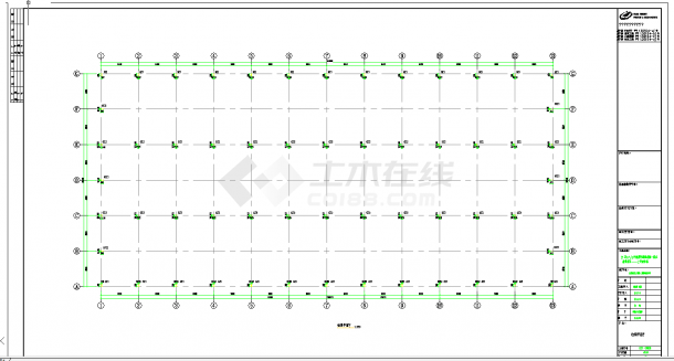 某地108x51m钢结构门式钢架厂房施工图CAD图纸-图一