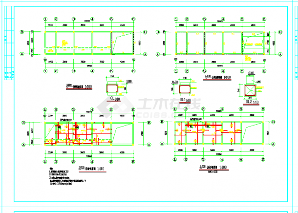 某地厕所垃圾站环卫办公用房结构施工图CAD图纸-图二