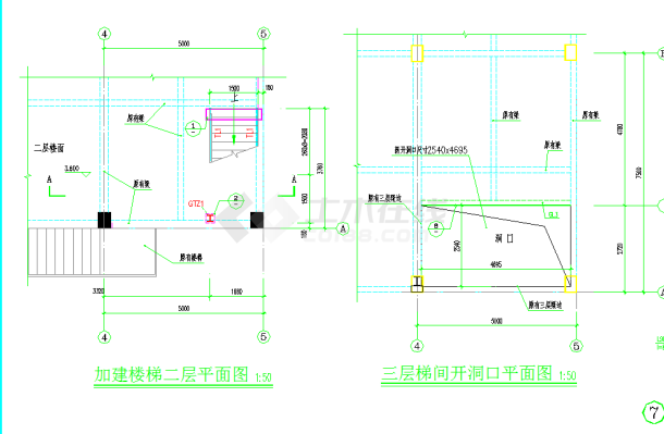 某地钢结构加建楼梯节点详图CAD图纸-图一