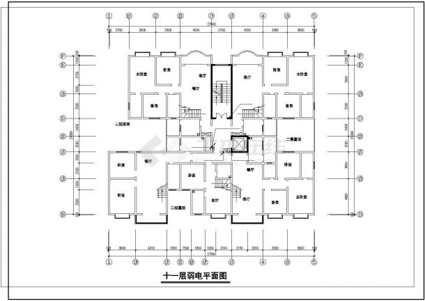 苏州小高层住宅电气设计全套施工cad图纸，共十五张-图二
