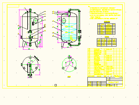 某公司自主设计φ1600多介质过滤器CAD建筑设计施工图_图1