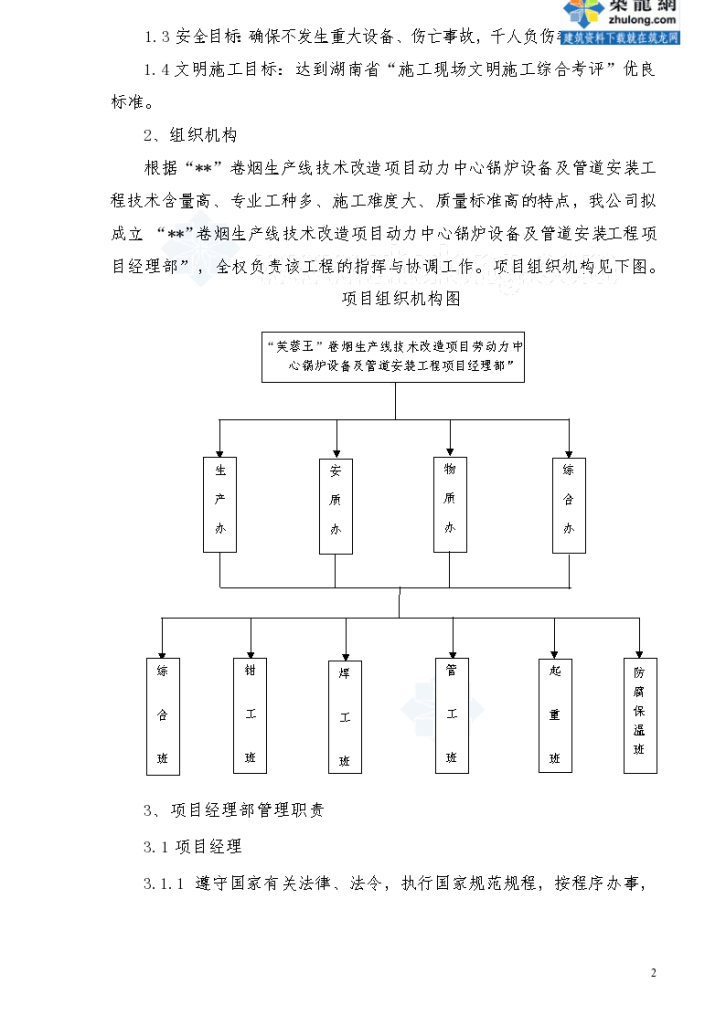 常德市某卷烟厂锅炉项目施工组织设计-图二