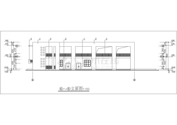 医院设计_某医院两层后勤楼建筑施工CAD图-图一