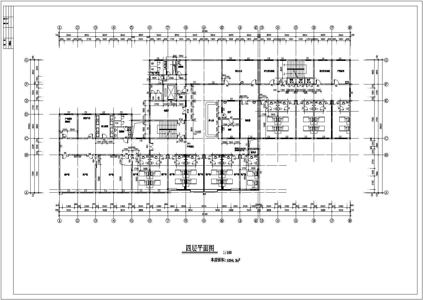 医院设计_某五层医院建筑施工CAD图纸