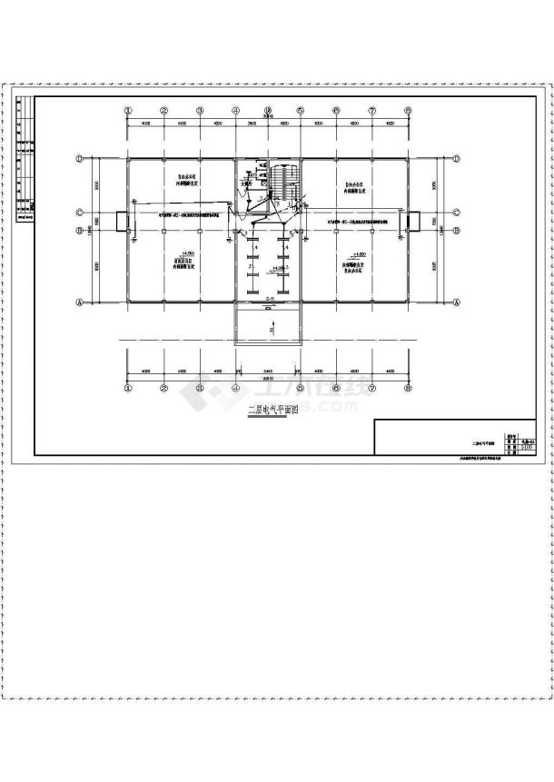 某三层办公楼电气CAD建筑设计施工图-图二