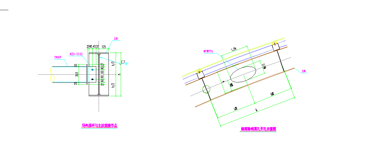 某地双曲钢结构玻璃顶节点详图CAD图纸