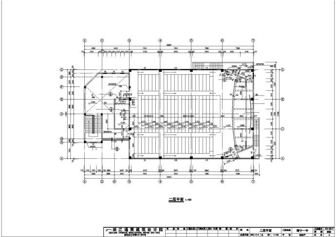 南京某重点大学学术报告厅建筑设计CAD图纸_图1