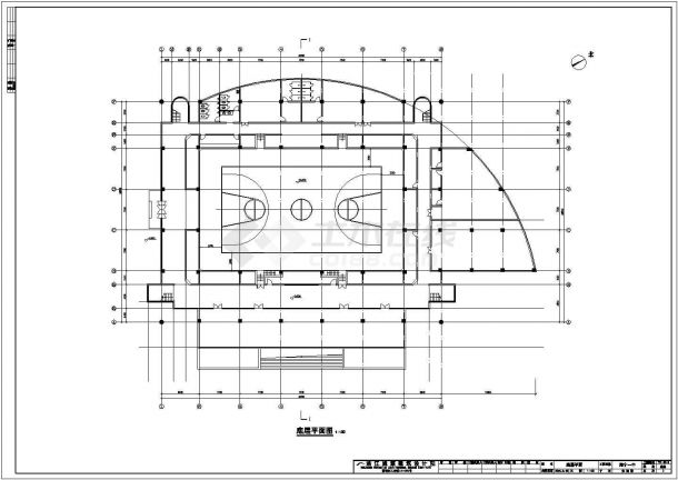兰州市某高校内部体能训练馆建筑设计CAD图纸-图一