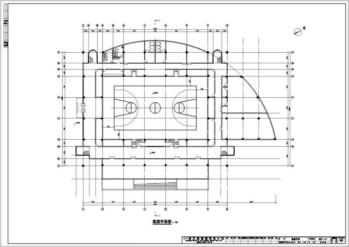 兰州市某高校内部体能训练馆建筑设计CAD图纸_图1
