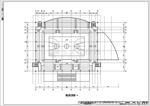 兰州市某高校内部体能训练馆建筑设计CAD图纸-图二