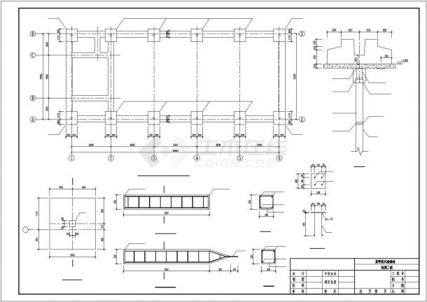 某学校风雨操场加固工程结构设计施工方案CAD图纸-图一