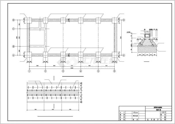 某学校风雨操场加固工程结构设计施工方案CAD图纸-图二