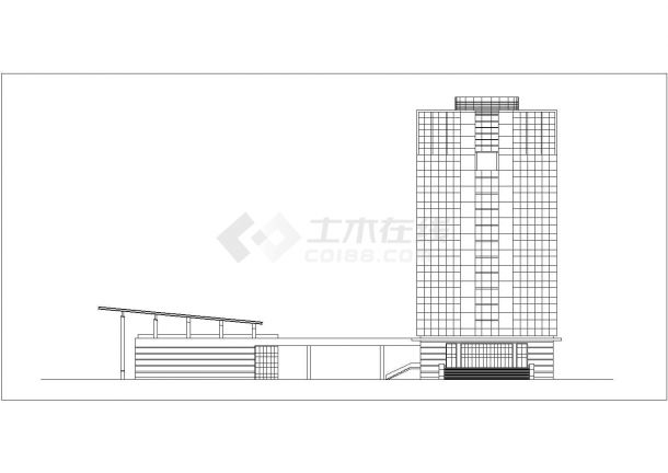 北京某实验中学内部2层学生餐厅建筑设计CAD图纸-图二