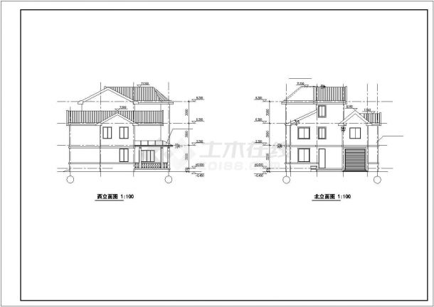 某东南亚风格别墅设计施工方案CAD图纸-图二