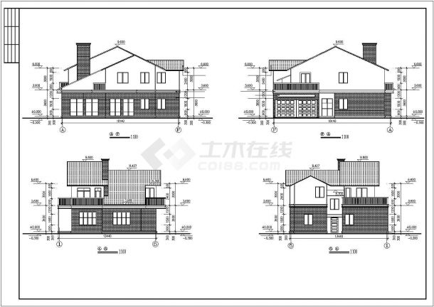 某市中心热带风格别墅设计施工方案CAD图纸-图二