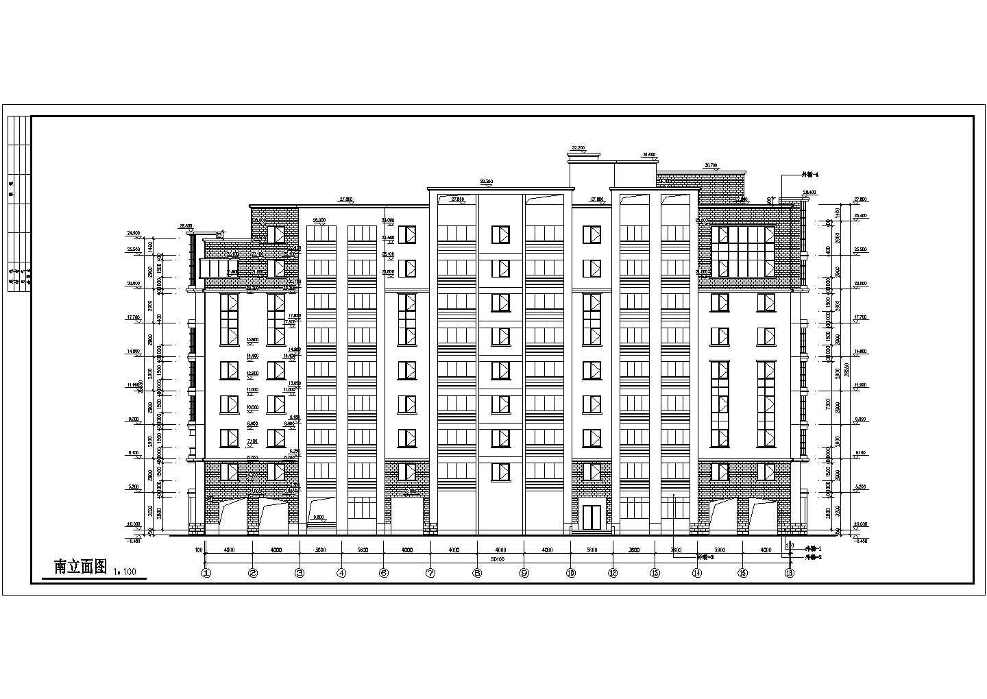 某市中心欧洲风格私人别墅设计施工方案CAD图纸