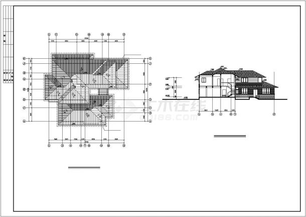 某豪华小区欧式风格单体别墅设计施工方案CAD图纸-图一