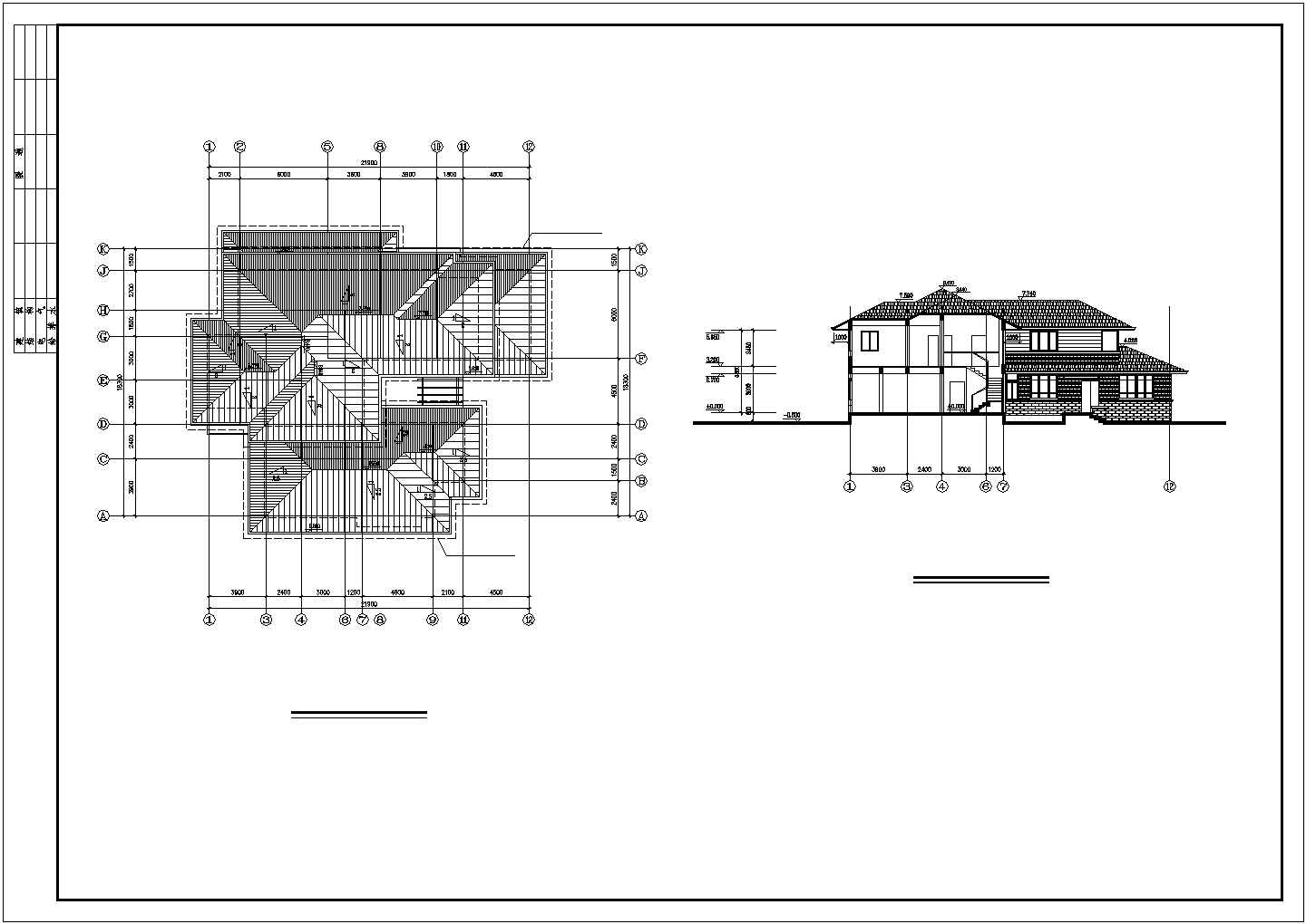 某豪华小区欧式风格单体别墅设计施工方案CAD图纸