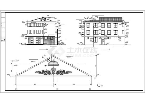 某小区欧式风格单体别墅设计施工方案CAD图纸-图二