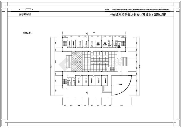 抚顺某实验中学内部4层行政楼建筑设计CAD图纸-图一