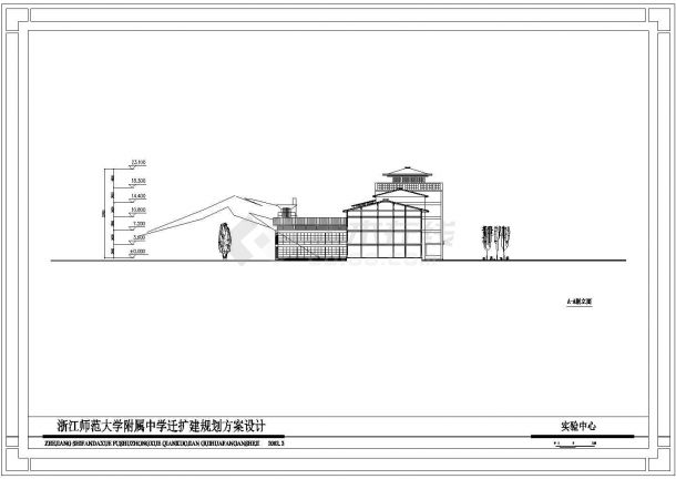 浙江某大学附属中学4层实验楼建筑设计CAD图纸-图二