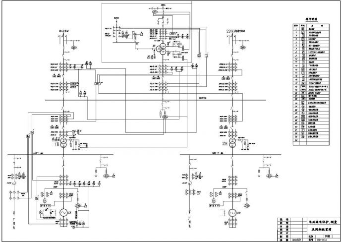某电站继电保护测量及同期配置图CAD设计_图1