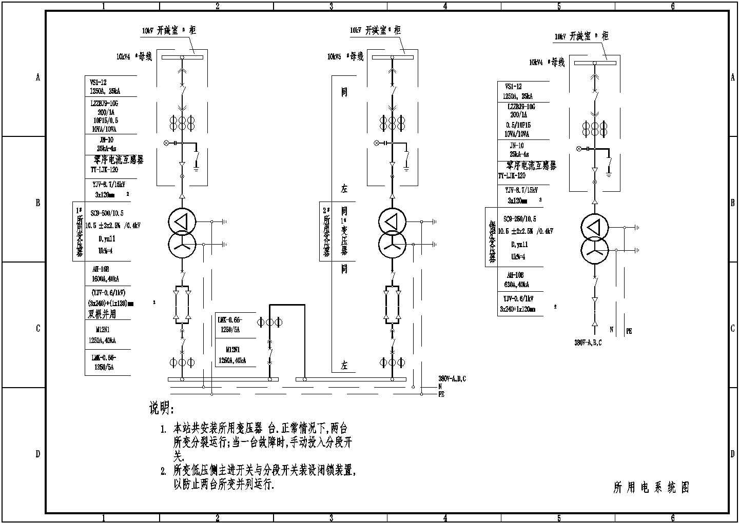 某220kV变电站用电CAD系统