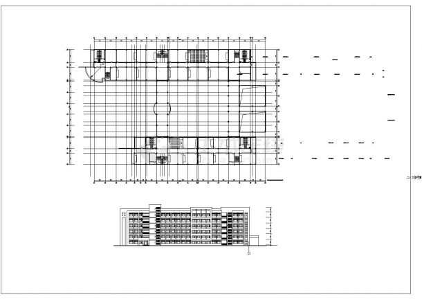 某大学六层教学楼建筑施工设计CAD图纸-图一
