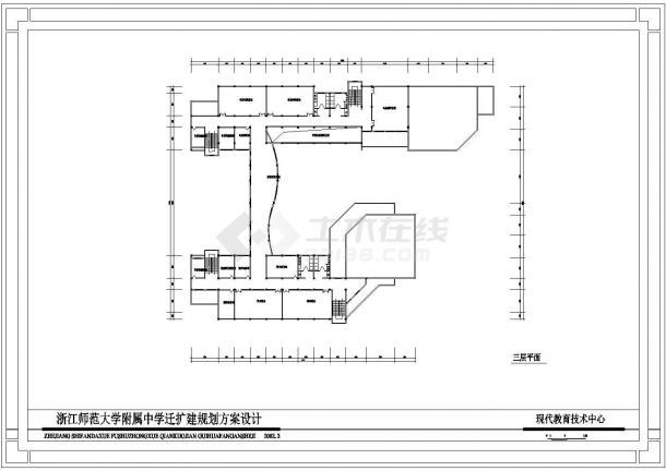 太原市某实验中学6层教学楼建筑设计CAD图纸-图一