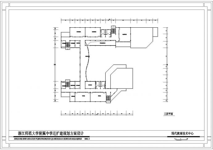 太原市某实验中学6层教学楼建筑设计CAD图纸_图1