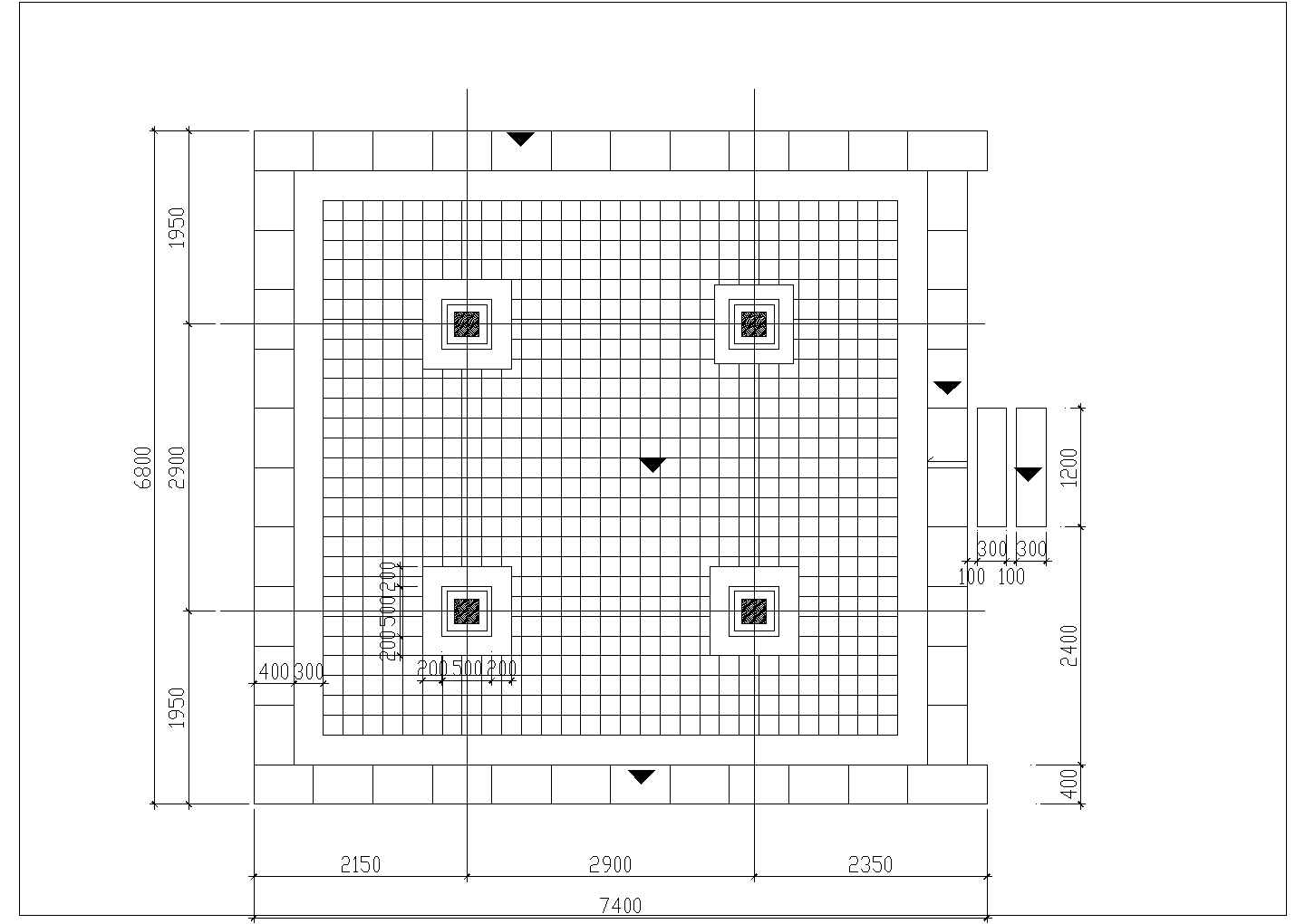 中式现代四角亭建筑施工图