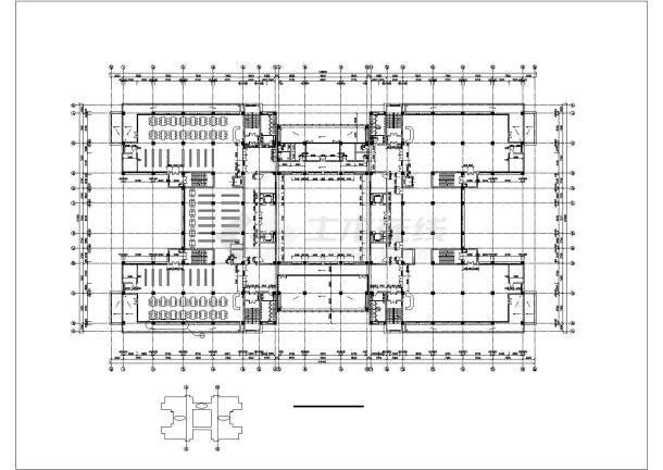 成都市某大学内部8层图书馆建筑设计CAD图纸（含结构设计）-图二