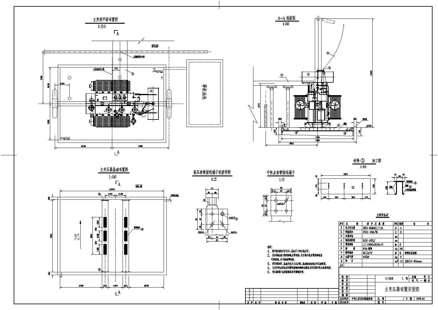 某变压器CAD详细设计安装图